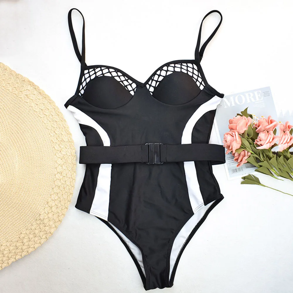 Цельный купальный костюм женский сексуальный бюстгальтер Пуш-Ап набор пляжная