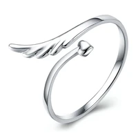 good quality girl adjustable rings 925 sterling silver women ring cute fashion wings jewelry lovers gift party accessories