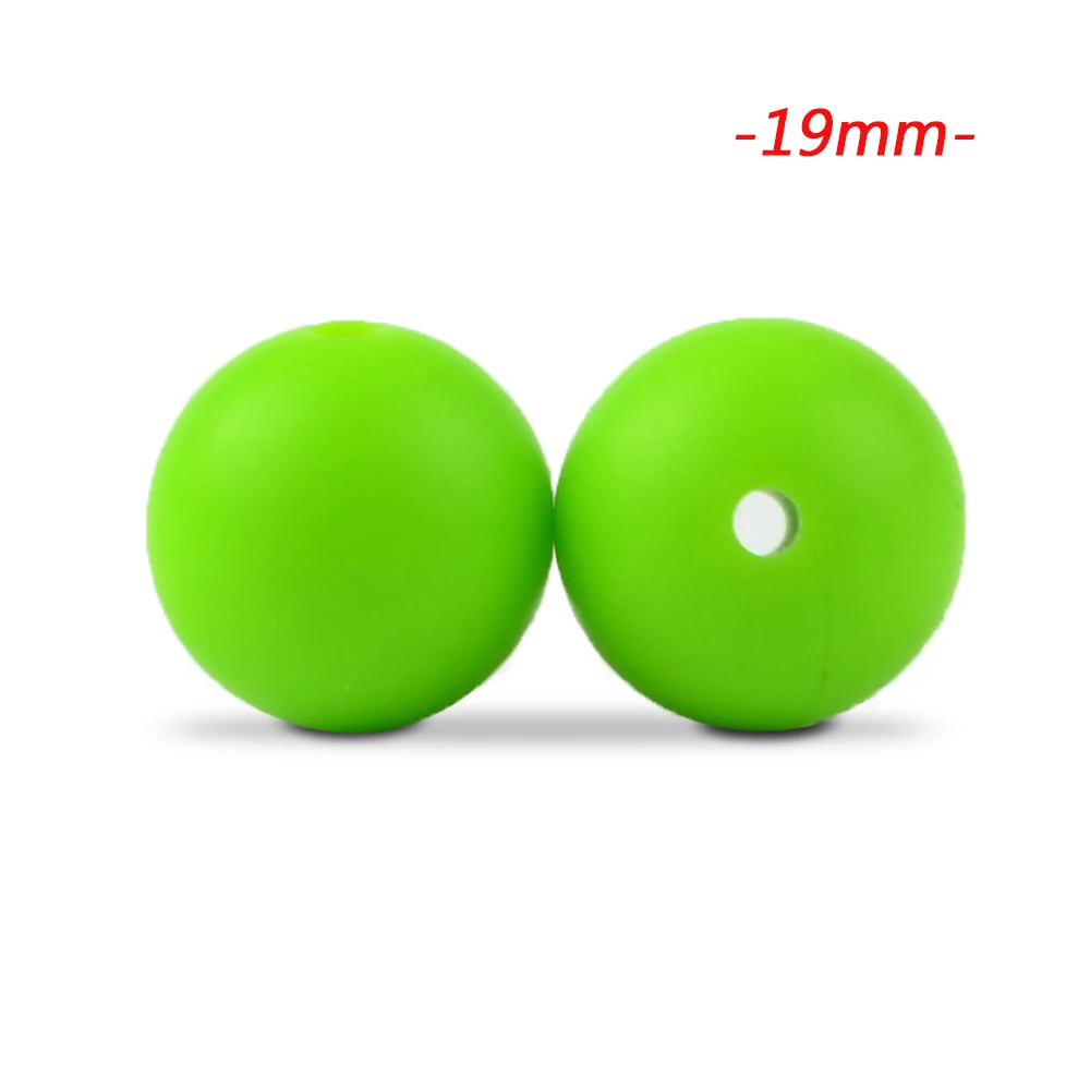 chartreuse LOFCA 10 шт силиконовые бусины 19 мм круглые Детские Прорезыватели без бисфенола пищевая детская игрушка DIY ювелирные изделия ожерелье аксессуары для кормления - Цвет: chartreuse