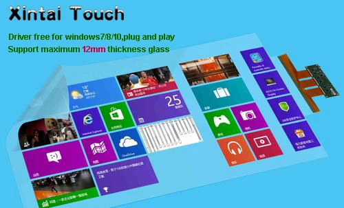 

Xintai Touch 80 inch USB Interactive touch foil High Sensitivity,20 points touch film Side Tail