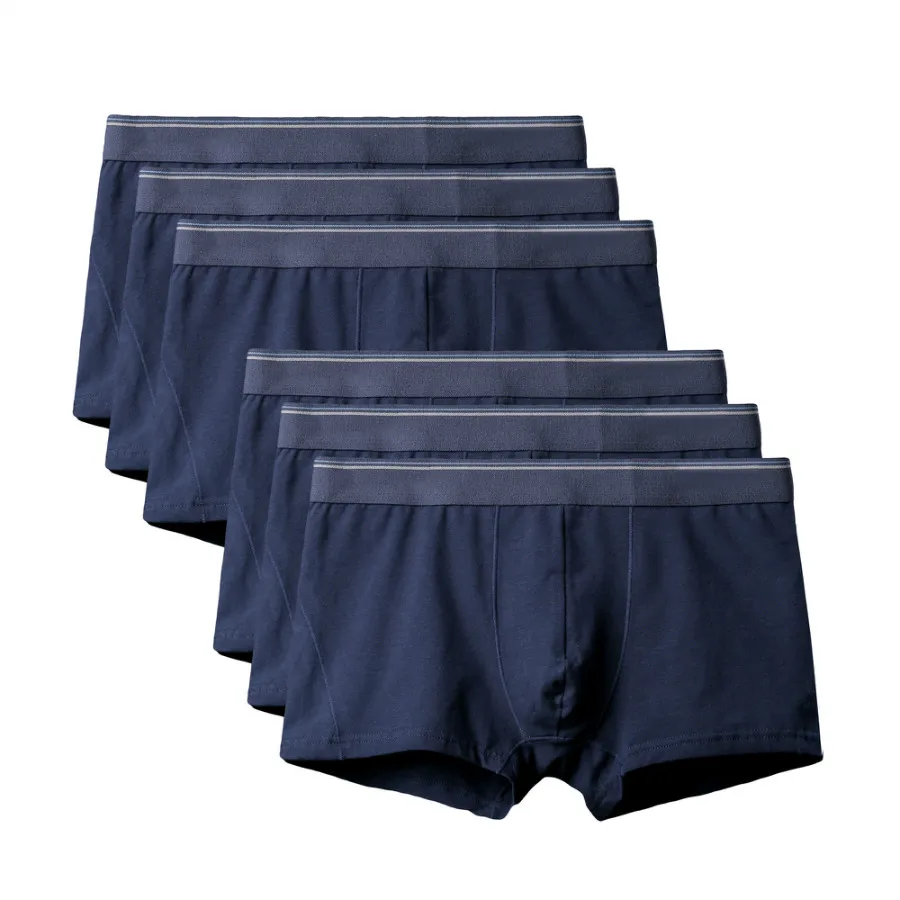 6Pcs A2425 Dark Blue 6 шт./лот Лидер продаж мужские шорты-боксеры, сексуальное хлопковое Для мужчин нижнее белье большого размера Для мужчин s нижнее белье, мужские трусы шорты u-образной выпуклостью спереди, 6XL - Цвет: 6Pcs A2425 Dark Blue