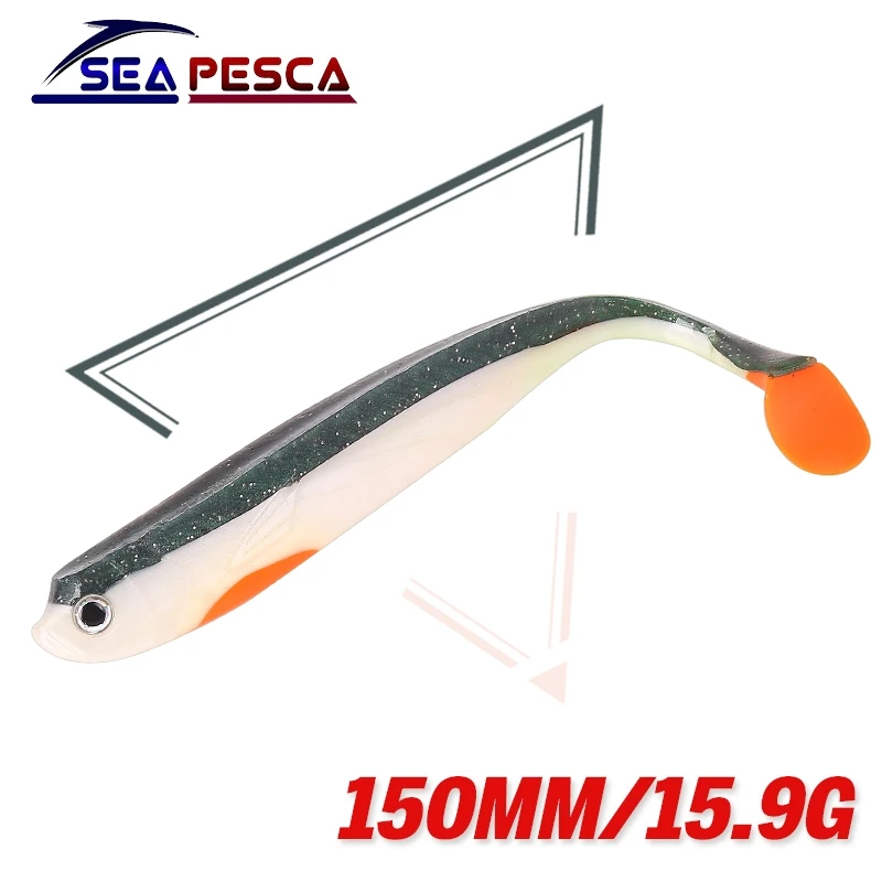 SEAPESCA 2 шт./лот рыболовные приманки Мягкая наживка 150 мм 16 г мягкие силиконовые для