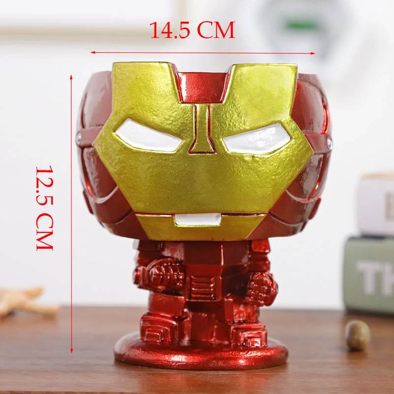 Iron Man YeFine Мстители креативные смолы бонсай горшки суккулент Плантатор цветочный горшок домашний декор Artware домашний Многофункциональный цветочный горшок - Цвет: Iron Man