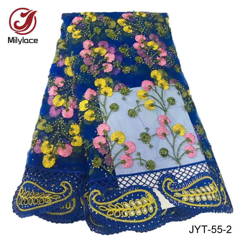 Milylace Embrioideried круговая индийская Кружевная Ткань 5 ярдов камни Гана кружевная