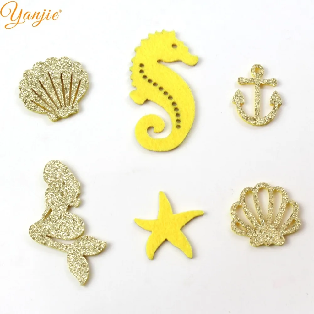 18 шт./лот Морская звезда морская лошадь якорь ракушка Русалка войлочная