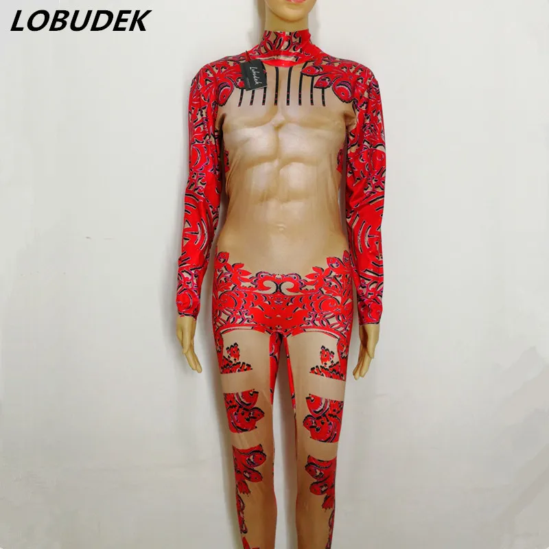 Комбинезон стрейчевый для мужчин и женщин женский костюм диджея ночного клуба