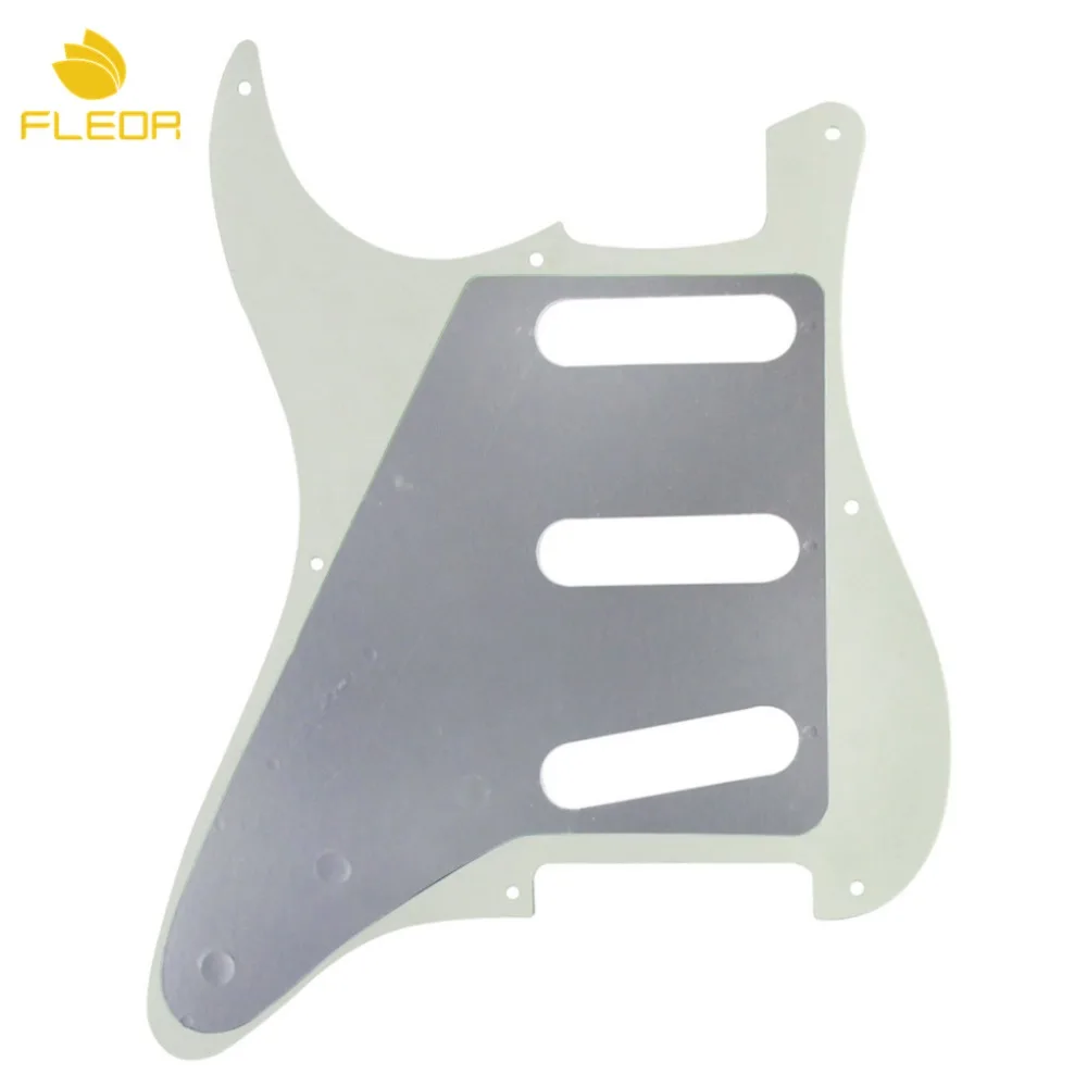 FLEOR Vintage 8 Hole SSS Guitar Pickguard Pick Guard Strat with Screws Parts Ivory 3Ply | Спорт и развлечения