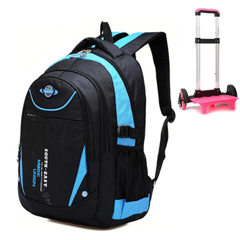 Съемные детские школьные сумки на колесиках с 3 колесами для мальчиков и девочек