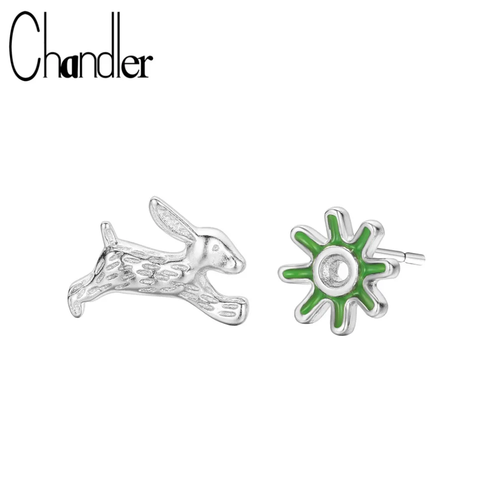 Серьги-кролики Chandler с Алисой сережки-гвоздики в форме кроликов для девочек