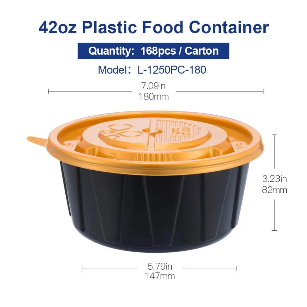 1250ml-Golden-168pcs OTOR 12 унций 20 унций одноразовое приготовление еды Bento коробка контейнер с крышками Microwaveable контейнер для хранения еды Ланч-бокс - Цвет: 1250ml-Golden-168pcs