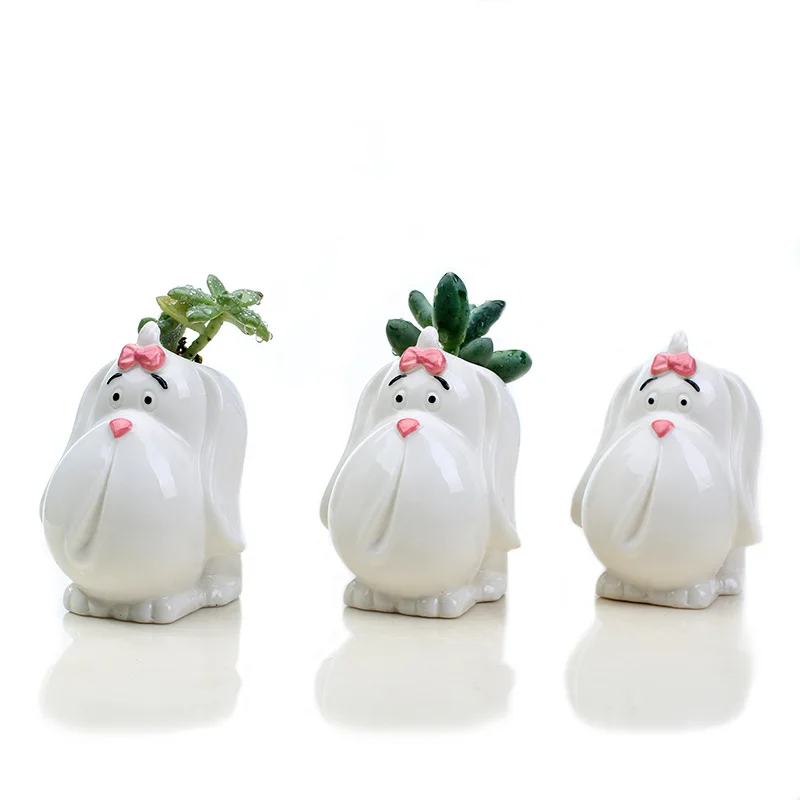 Succulent Plant Pot Cute Animal Flower Planter Cartoon Flowerpot Create Design Lovely Home Garden Bonsai Pots | Дом и сад