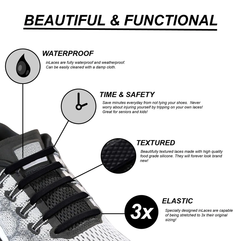 16 Pcs Silicone Shoelaces Elastic Shoe Laces No Tie Convenient And Fast Unisex Lazy Laces Outdoor Sports Leisure Flat Shoelace