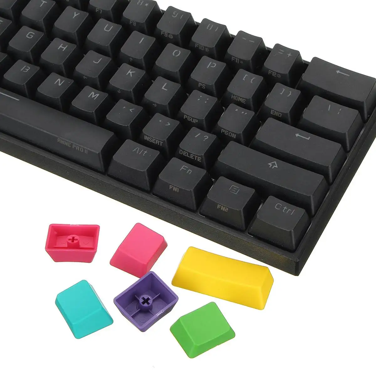 Механическая игровая клавиатура LEORY Cherry Switch Obins Anne Pro 2 60% NKRO bluetooth 4,0 и type-C USB-C с двумя режимами подключения