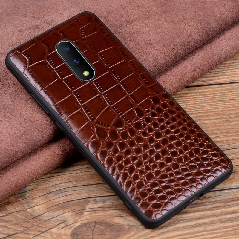 Для Oneplus 7 Pro чехол Роскошный из натуральной крокодиловой кожи чехол для телефона s для Oneplus 7 Чехол One Plus 7 Чехол для задней крышки телефона чехол s