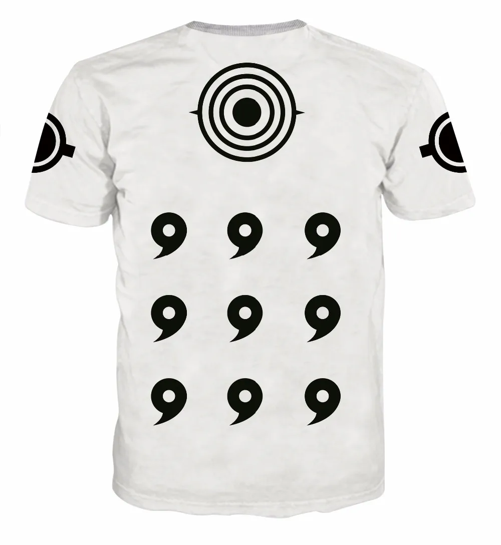 AC&ampDBZ2018 new men's T-shirt Naruto 3D men and women black white mixed-color round neck short-sleeved | Мужская одежда