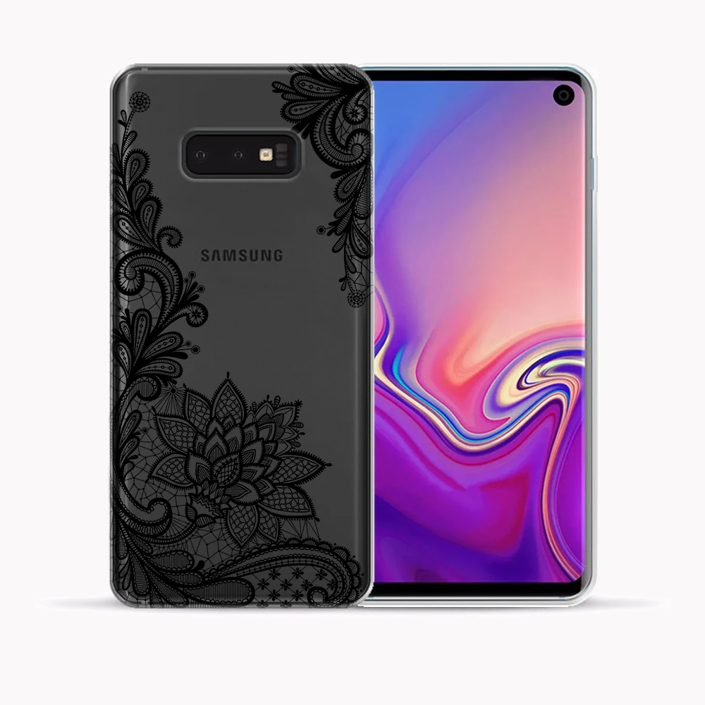 Мягкий ТПУ чехол для Samsung Galaxy S10 Plus E с цветочным узором A10 A30 A50 M10 M20 M30 силиконовая