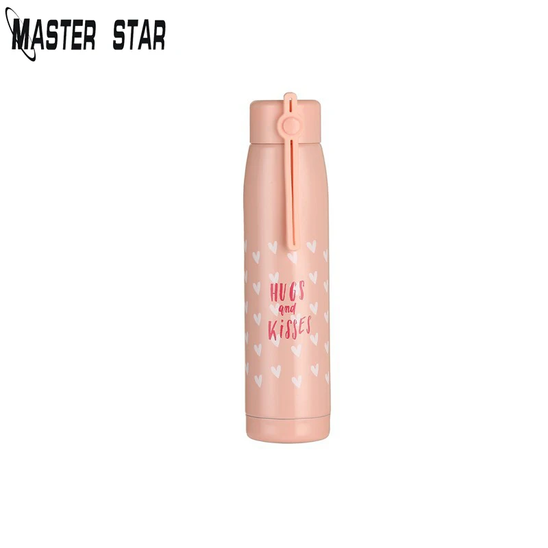 Master Star Милая бутылка для воды с сердцем из нержавеющей стали Kawaii розовая Женская