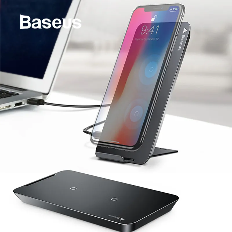 Baseus 10 Вт Беспроводное зарядное устройство для iPhone XS XR X 8 быстрая Беспроводная зарядная площадка для samsung S10 Xiaomi Mi 9 зарядное устройство для мобильного телефона