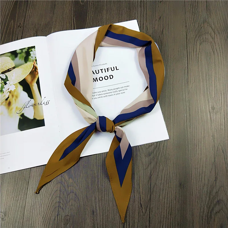 Hot Sale Silk Scarf Women Shawl Decoration Wrist Strap Banded Belt Cartoon Floral Headband Ribbon Scarves Spring Summer | Аксессуары для