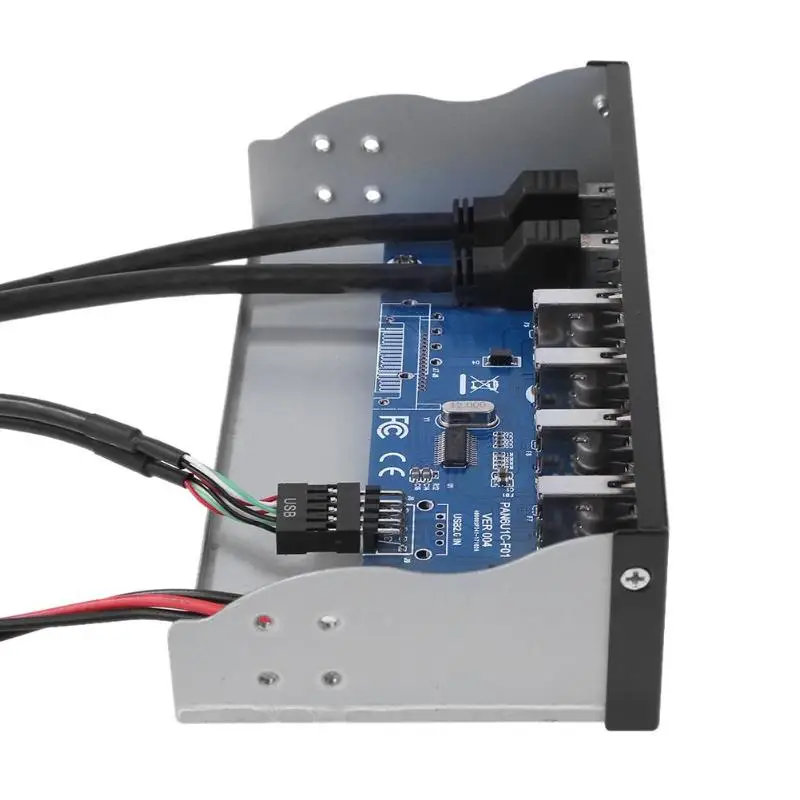 7 портов USB 3,0 CD-ROM отсек для привода Передняя панель для компьютера чехол 5 Гбит/с USB 2,0 USB3.0 концентратор Быстрая зарядка расширительный кронштейн