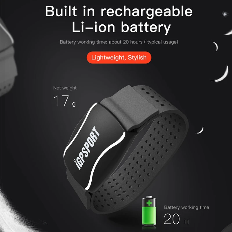 IGPSPORT пульсометр рука фотоэлектрический светодиодный светильник Предупреждение Bluetooth 4,0 ANT+ поддержка мобильного приложения оборудование для фитнеса на открытом воздухе