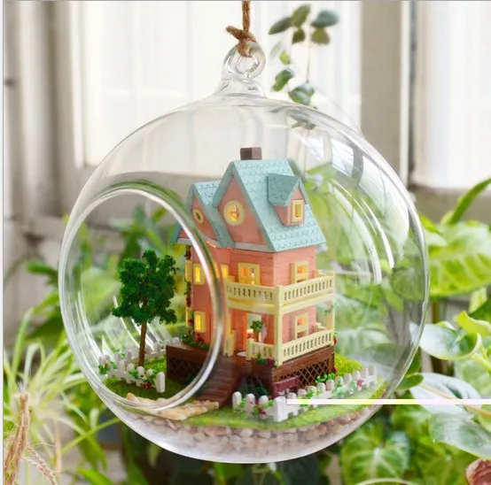 Модель деревянного дома Maisonette DIY стеклянный шар деревянный кукольный домик