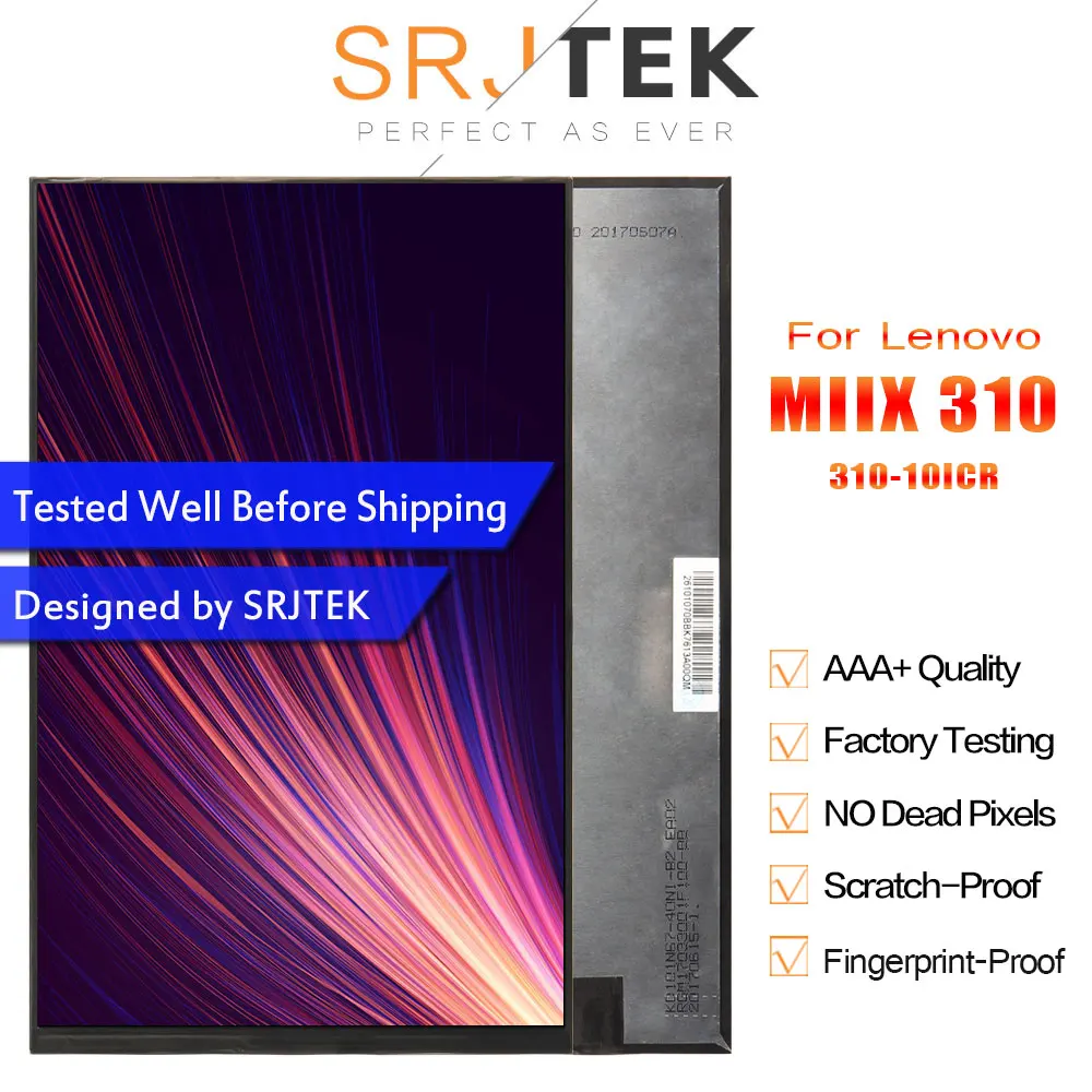 Srjtek 10 1 &quotЖК дисплей для Lenovo MIIX 310 10ICR Матрица экрана планшета ПК запасные части ЖК