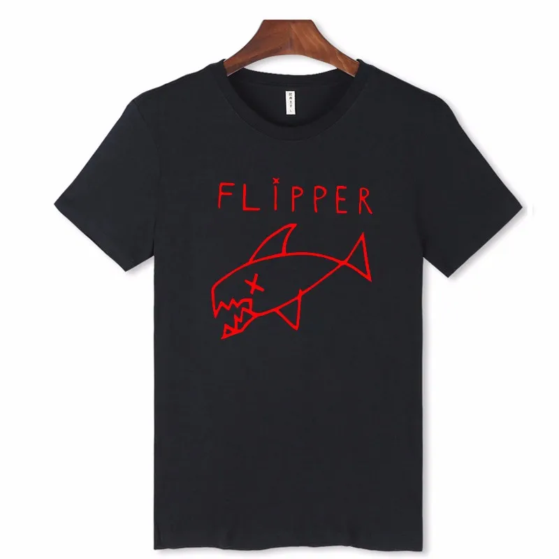 Flipper рыбы короткий рукав Повседневное хлопковая Футболка Для мужчин Акула