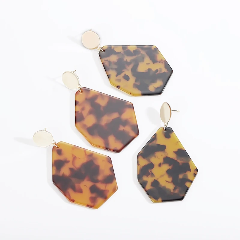 Новые модные украшения Ретро Геометрические серьги с леопардовым принтом для