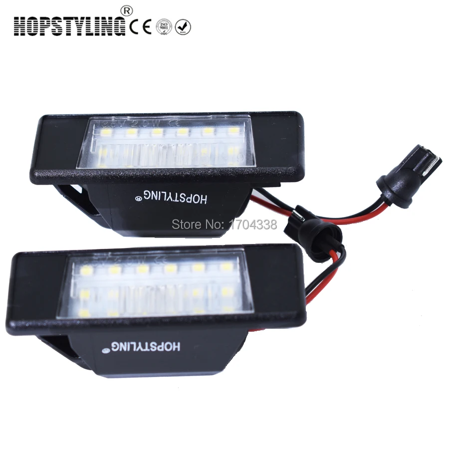 Hopstyling супер яркий 18SMD 3528 2 шт для Nissan QASHQAI MARCH PATHFINDER R51 JUKE PRIMERA P12 светодиодный фонарь для номерного знака