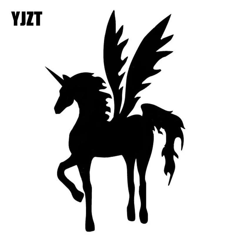 YJZT 11 3 СМ * 17 6 см единорог крылья модный Декор автомобильная наклейка дверь