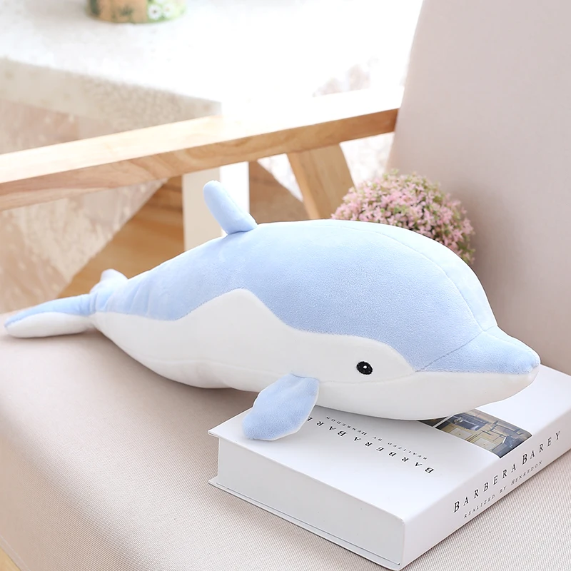 PUNIDAMAN Soft Dolphin Plush Toys Dolls Stuffed Down Cotton Animal Pillow Kawaii Office Nap Kids Toy Christmas Gift |