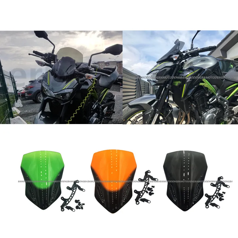 Motorcycle Windscreen Windshield Wind Deflector for Kawasaki Z900 2017-2018 | Windscreens &amp Deflectors