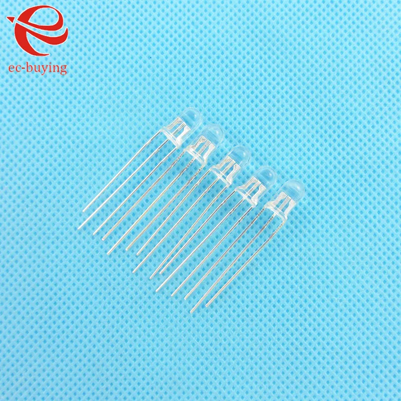 Двухцветный СВЕТОДИОДНЫЙ прозрачный общий анод 3 мм Круглый светоизлучающий