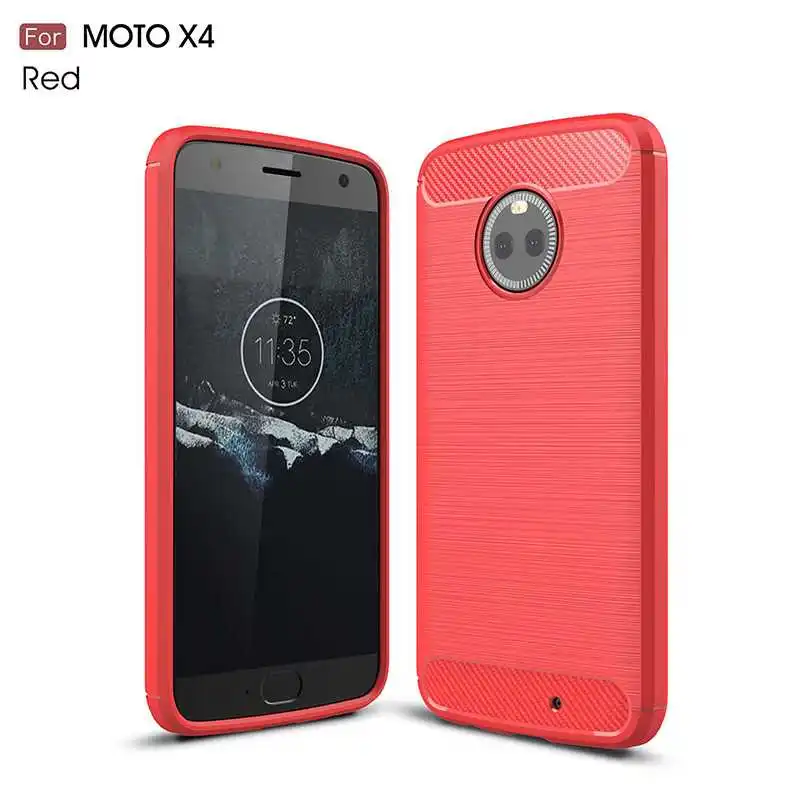 Модный противоударный мягкий силиконовый чехол Mokoemi 5," для Motorola Moto X4, чехол для Motorola Moto X4, чехол для телефона - Цвет: Red