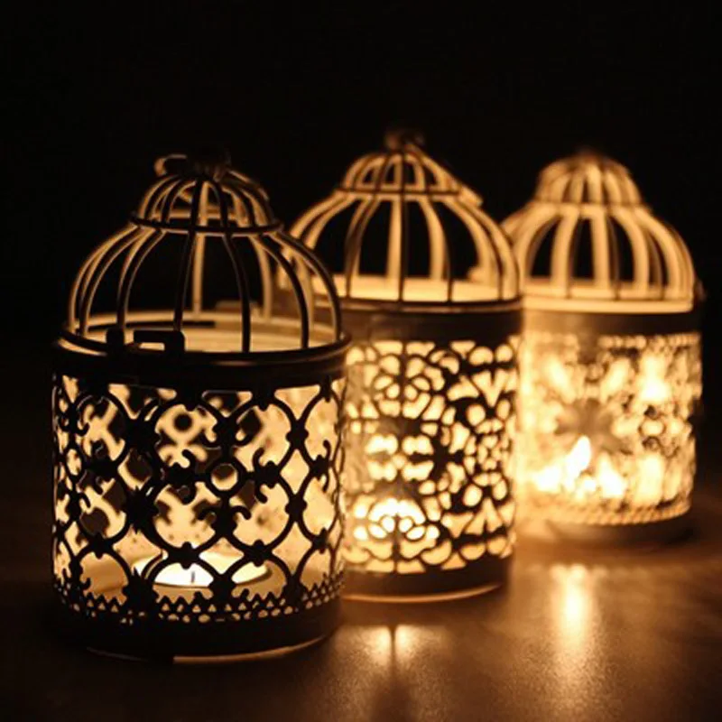 

European Retro Style metal iron Bird Cage Candle Holder Christmas Home Furnishing Crafts Wedding Party Decoration New Year gift