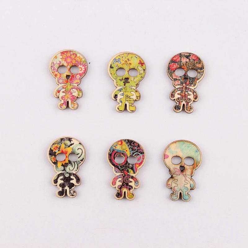 50 шт. деревянные пуговицы с двумя отверстиями 19 х30 мм|wooden buttons|buttons mixmixed wood buttons |