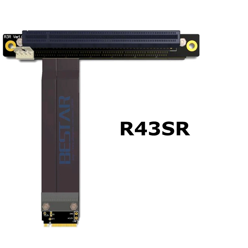 Riser PCI e PCIE x16 To M.2 NGFF NVMe Key M key Card Express 16x Gen3.0 32G/bps удлинитель ленточный кабель 10 см 30 60