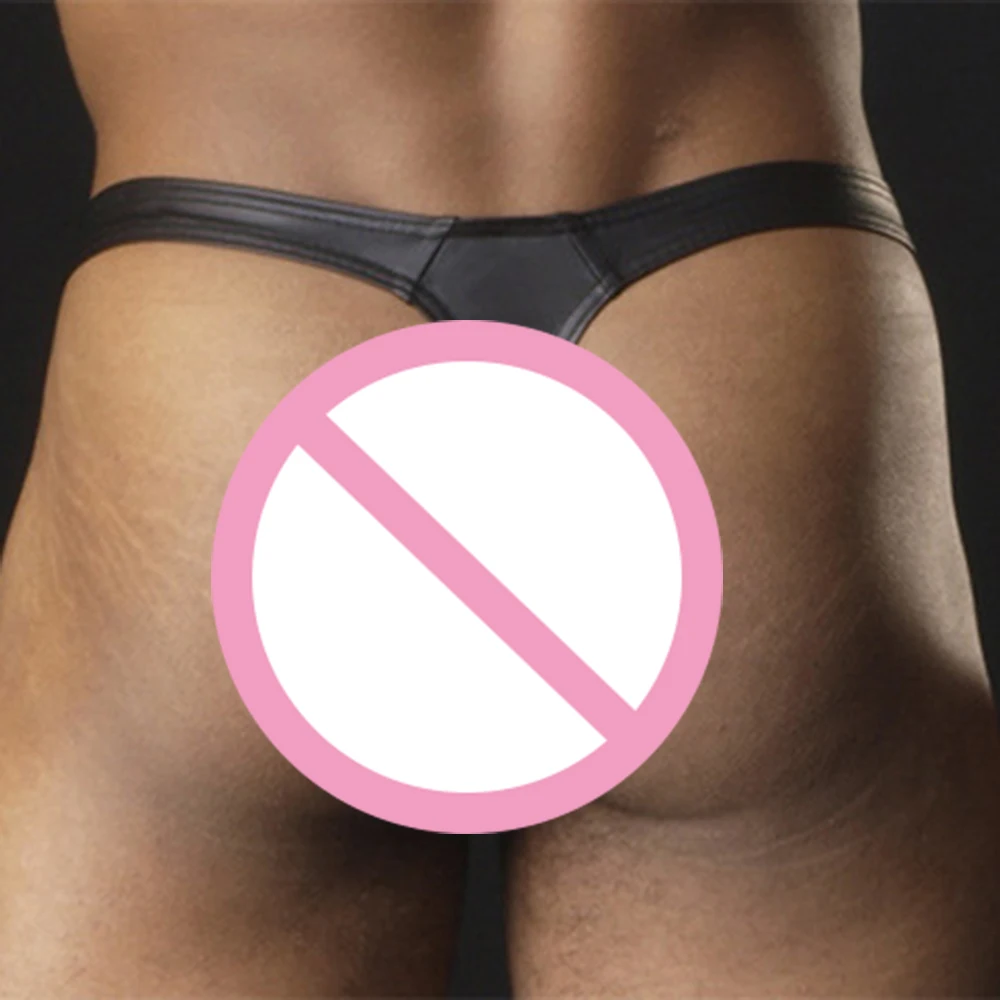 Новые трусы из искусственной кожи мужские сексуальные стринги и эротические с