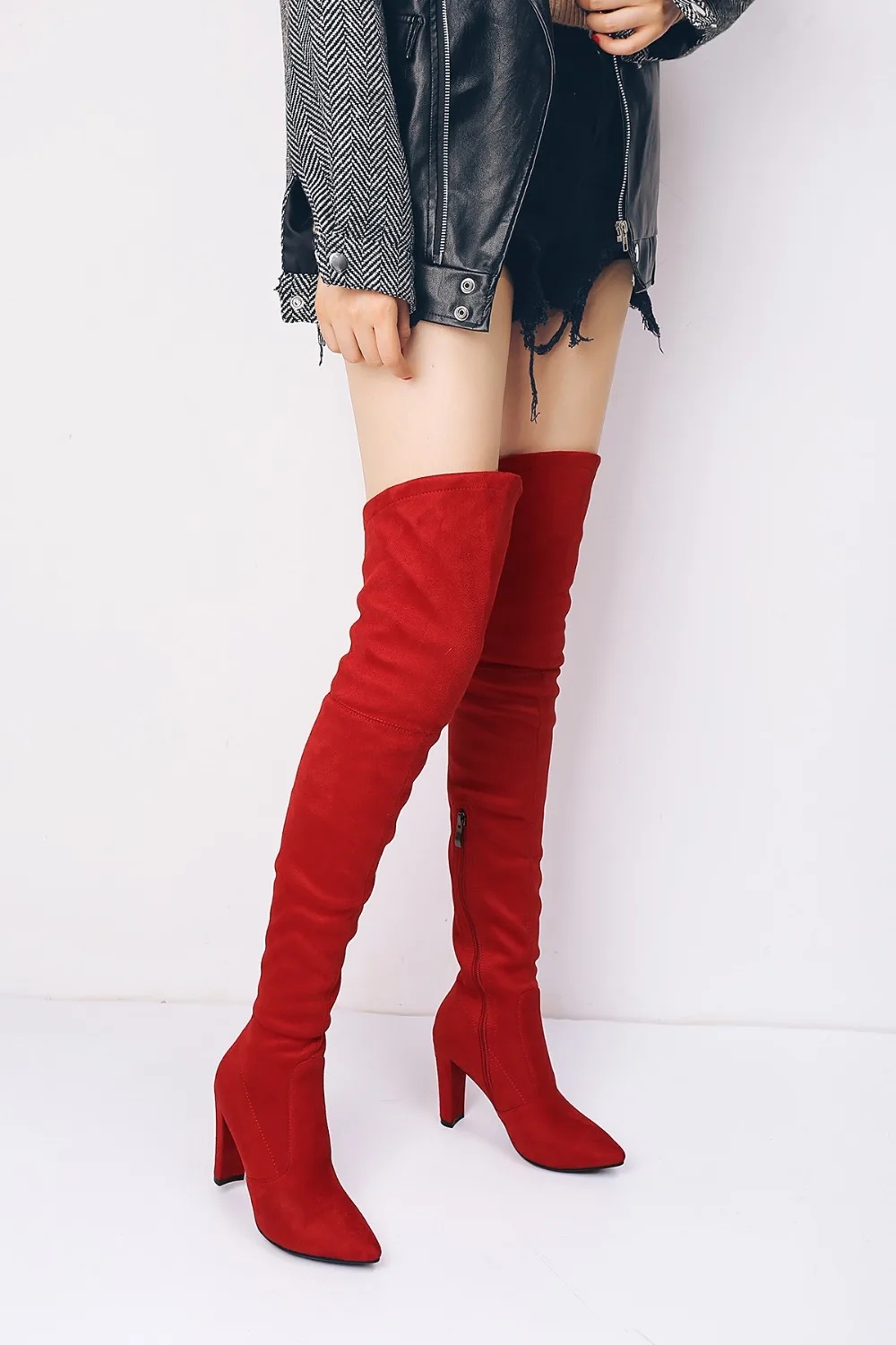 CDPUNDARI/ботфорты из эластичной ткани; женские ботфорты; зимняя обувь; botas mujer bottine femme