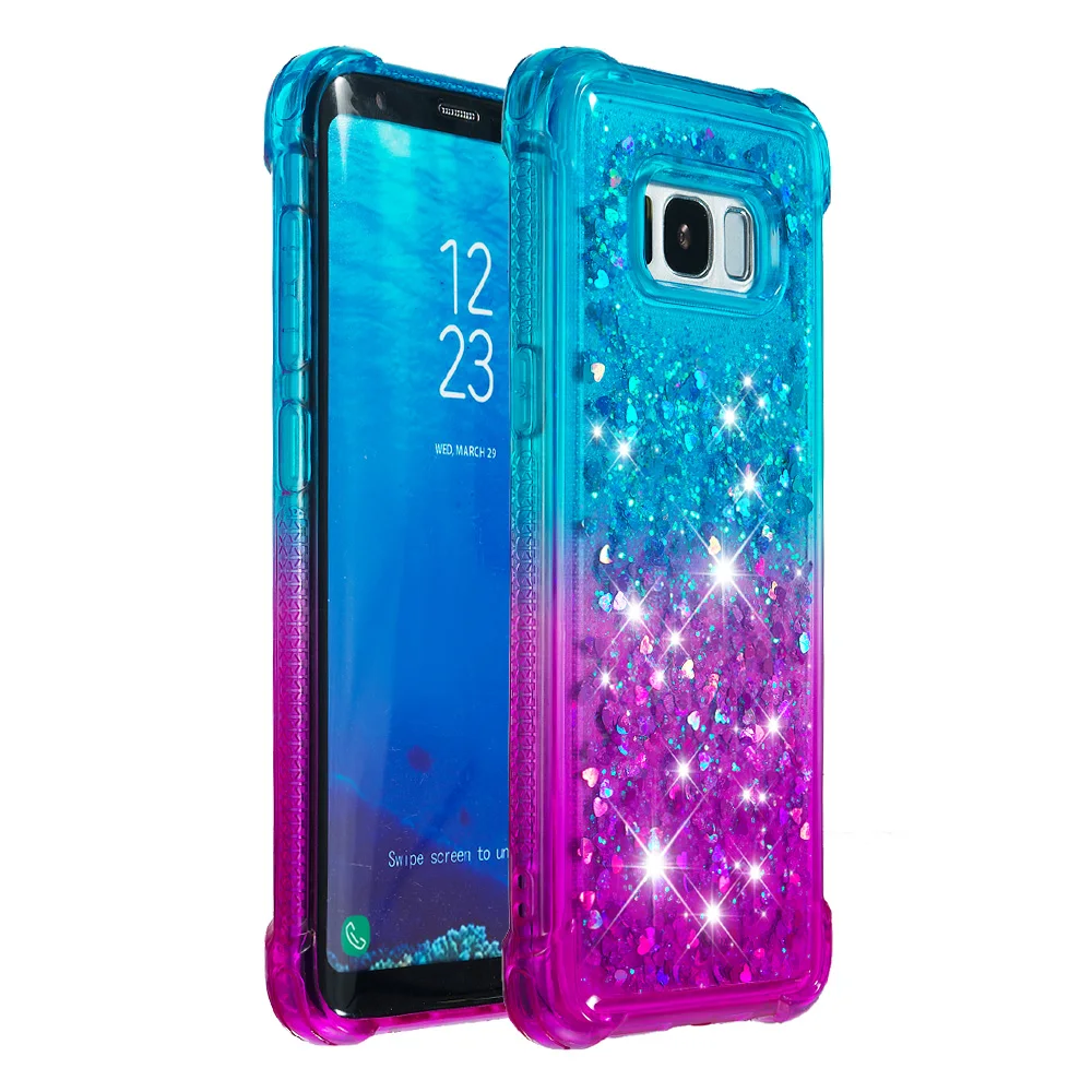 Градиентные зыбучие пески Предотвращение падений Чехлы для Samsung Galaxy S8 Модная