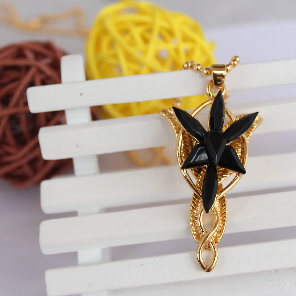 Лянжи 2017 Новая Мода LOTR Властелин Эльфов Leaf Necklac Цепь Evenstar Арвен Ожерелье