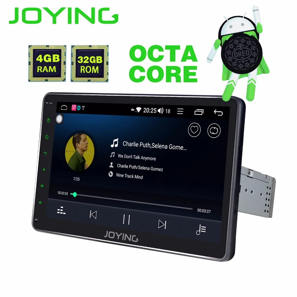 10 1 "один Din сенсорный экран gps музыкальный dvd-плеер 4 Гб + 32 ГБ Универсальный Android 8