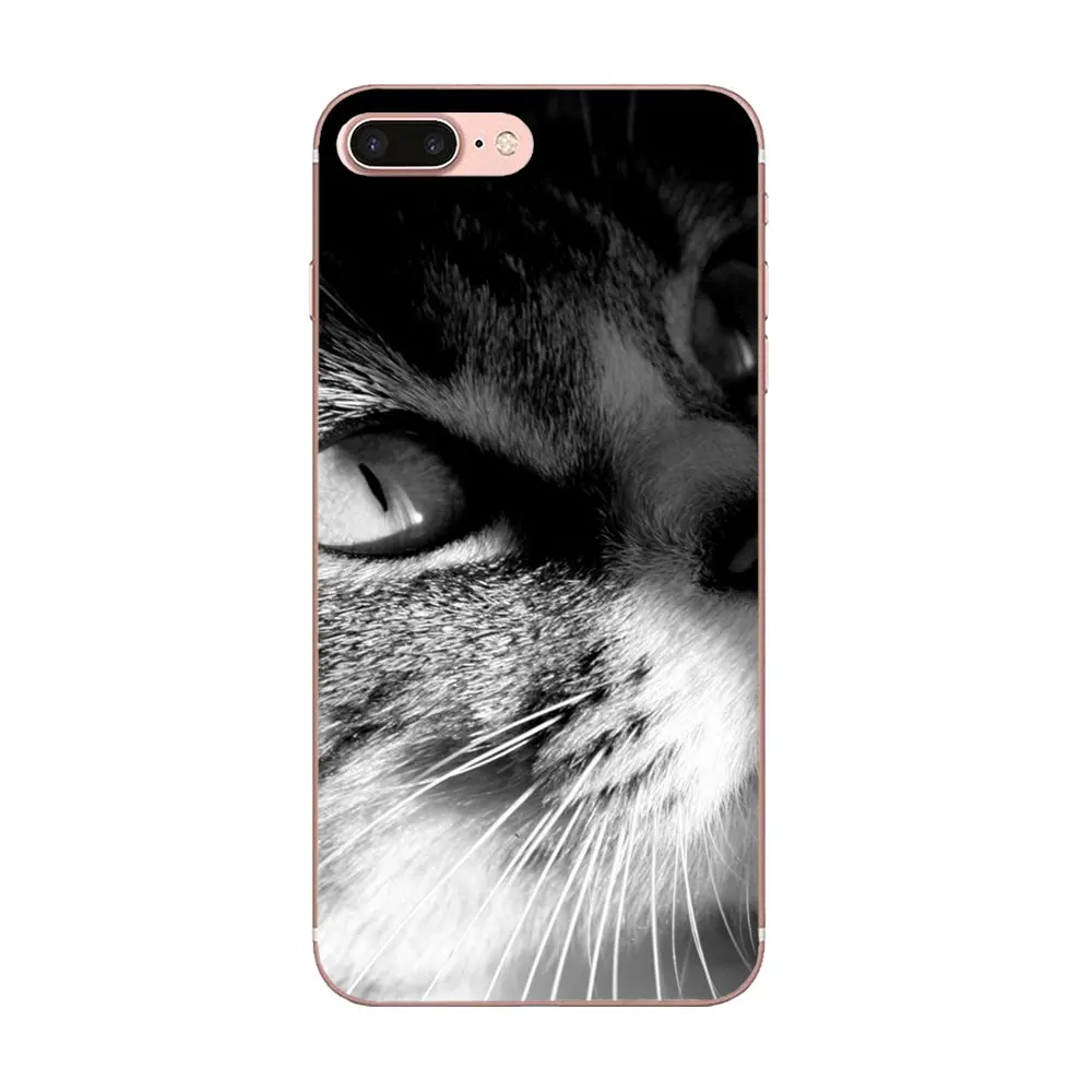 Мягкий чехол для телефона Sony Xperia Z Z1 Z2 Z3 Z4 Z5 compact Mini M2 M4 M5 T3 E3 E5 XA XA1 XZ Premium Black Cat Eyes |