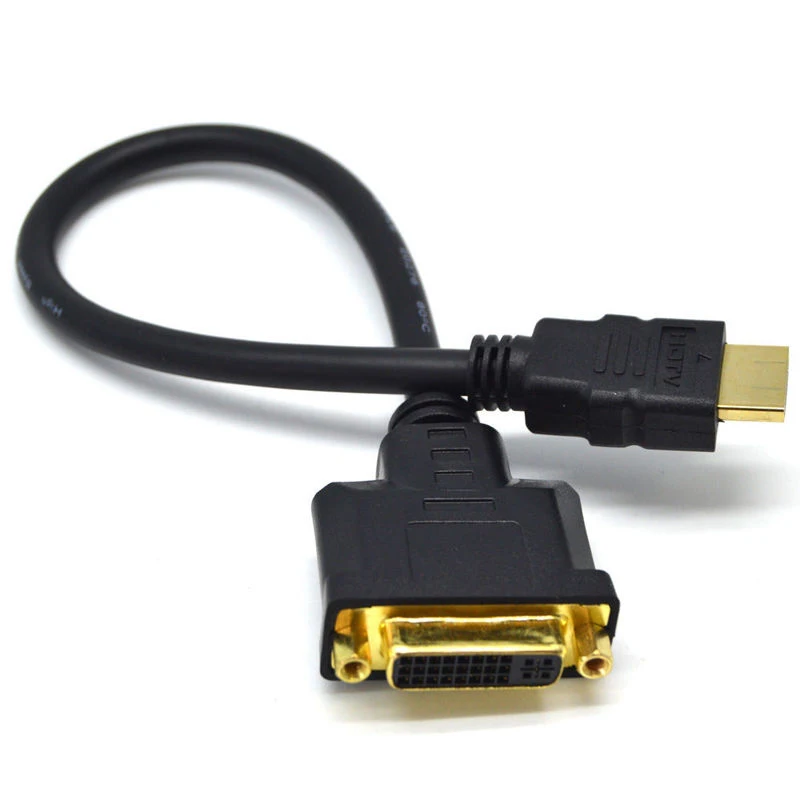 1 шт. HDMI к DVI Кабель-адаптер черный медный HDMI Мужской к DVI Женский видео адаптер Шнур для ПК HDTV lcd DVD 30 см