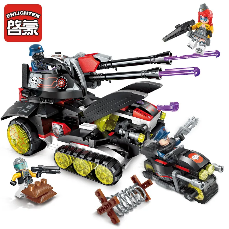 Enlighten High Tech Educational Building Block Children Gift laser radiation gun tank motorcycle Sticker Compatible Legoe | Игрушки и