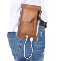 hook loop man belt clip zipper card pouch dual mobile phone leather case for gionee marathon m5m5 plusm6m6 pluselife s plus