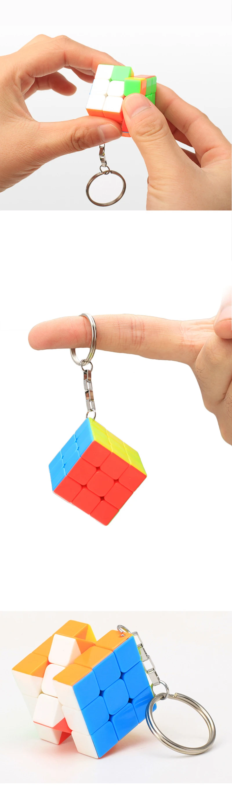 Zcube 30 мм цепочка для ключей Волшебные кубики 3x3x3 куб головоломка Творческий куб повесить аксессуары Развивающие игрушки для детей-красочные