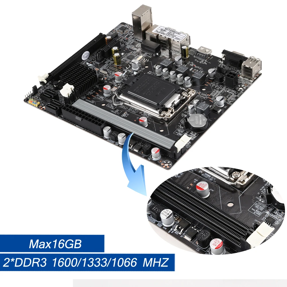 Материнская плата для настольного компьютера H61 LGA1155 макс. 16 Гб 2xDDR3 материнская плата для ПК материнская плата с поддержкой Core 2/3 Pentium/Celeron/Xeon