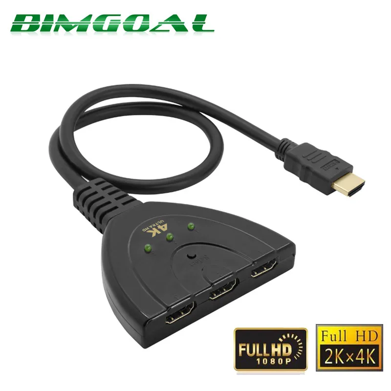 BIMGOAL Новое поступление 4K * 2K 3D Mini 3 порта HDMI коммутатор переключатель 1.4b сплиттер
